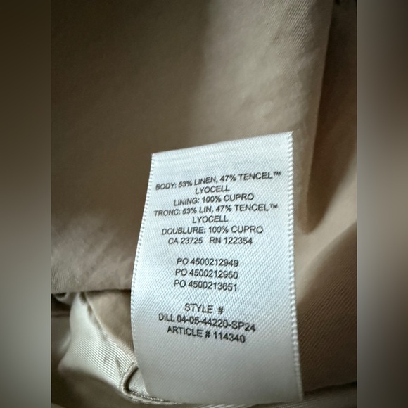 Aritzia Linen/ Tencel Lyocel Classic Beige Trench Coat - Picture 10 of 10